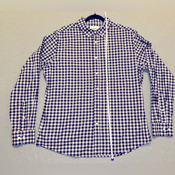 Navy/Pastel Pink Long Sleeve Button Up - Picture 2 of 7